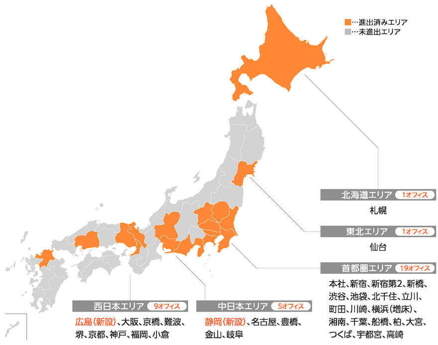 積極的な拠点拡充
