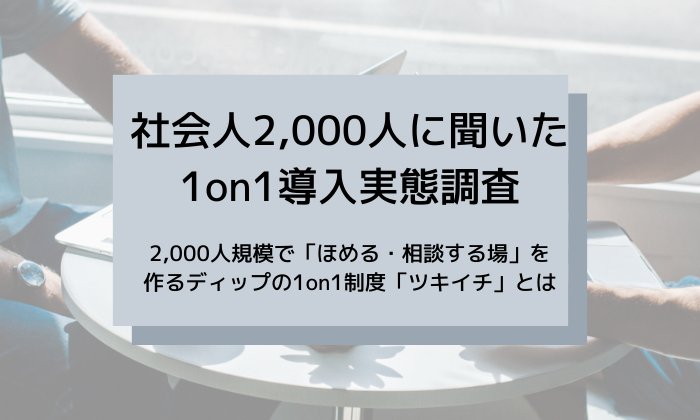 社会人2,000人調査、職場での「1on1」導入は約15%に留まり 過半数が「今週は上司に褒められていない」「悩み事や本音を言える同僚がいない」